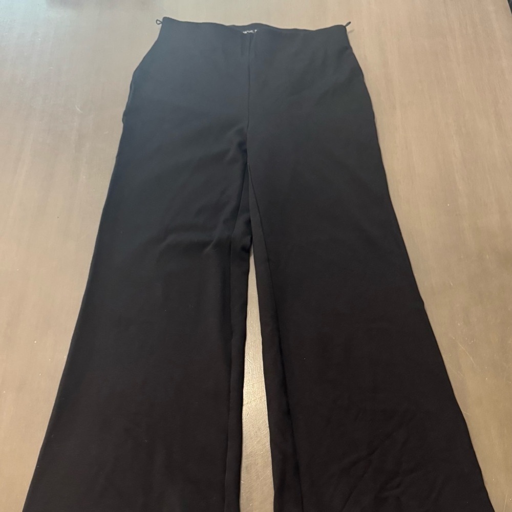 Rachel Zoe Wide Leg Trouser Elastic Waist Hi Rise Black Pant Women’s Sz. Small